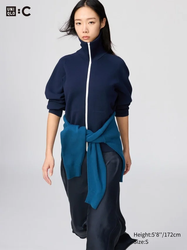 Cardigan da donna lavabile con zip integrale e lavorazione a coste Milano Cardigan da donna lavabile con zip integrale e lavorazione a coste Milano