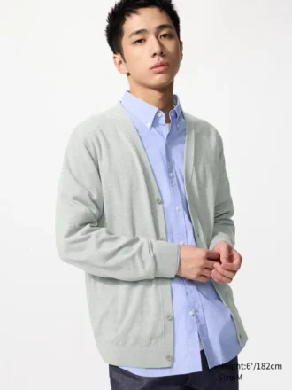 Cardigan da uomo in maglia con scollo a V
