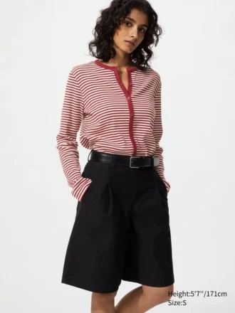 Cardigan morbido a coste da donna | A righe Cardigan morbido a coste da donna | A righe