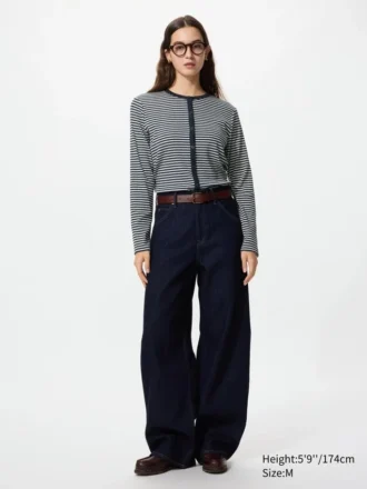 Cardigan morbido a coste da donna | A righe Cardigan morbido a coste da donna | A righe