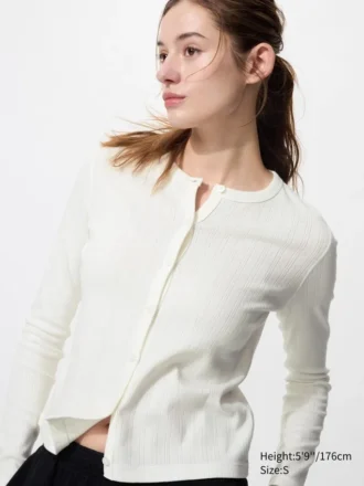 Cardigan Pointelle da donna