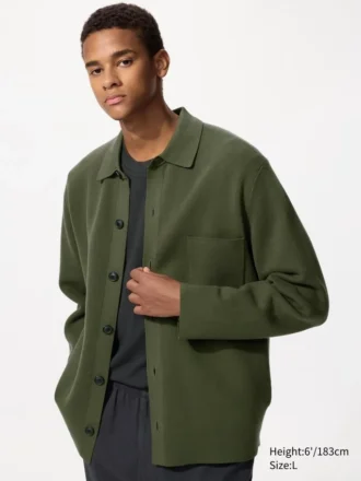 Cardigan unisex con collo a camicia e lavorazione a coste Milano