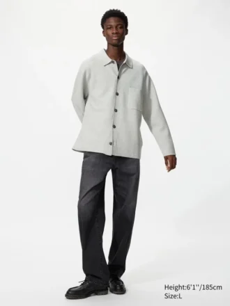 Cardigan unisex con collo a camicia e lavorazione a coste Milano