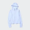 Felpa con cappuccio da donna Ultra Stretch AIRism con protezione UV e zip integrale
