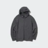 Felpa con cappuccio da uomo in tessuto Stretch Dry Sweat a maniche lunghe con zip integrale