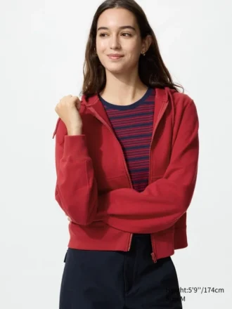 Felpa con cappuccio e zip integrale da donna