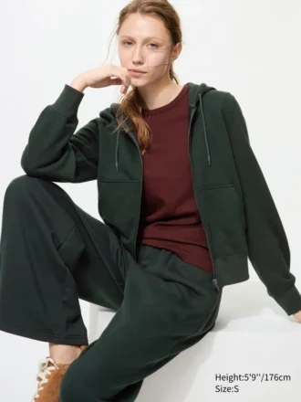 Felpa con cappuccio e zip integrale da donna