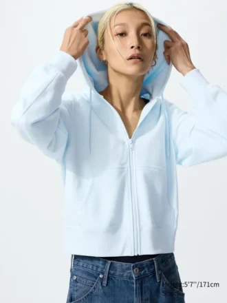 Felpa con cappuccio e zip integrale da donna