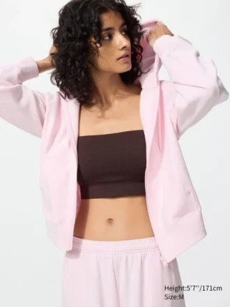 Felpa con cappuccio e zip integrale da donna