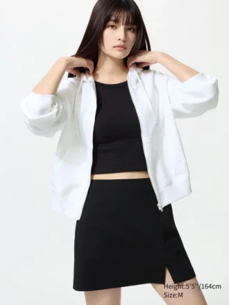 Felpa con cappuccio e zip integrale da donna
