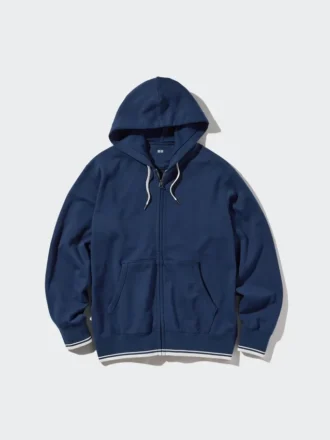 Felpa con cappuccio e zip integrale da donna (a righe)