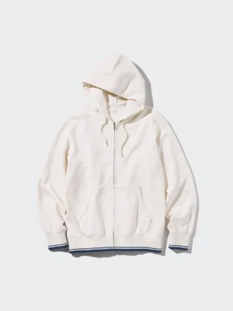 Felpa con cappuccio e zip integrale da donna (a righe)