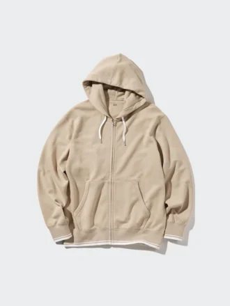 Felpa con cappuccio e zip integrale da donna (a righe)