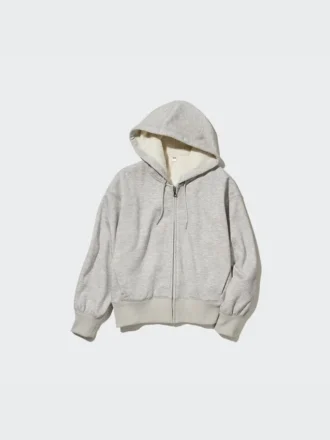 Felpa con cappuccio e zip integrale da donna HEATTECH con fodera in pile