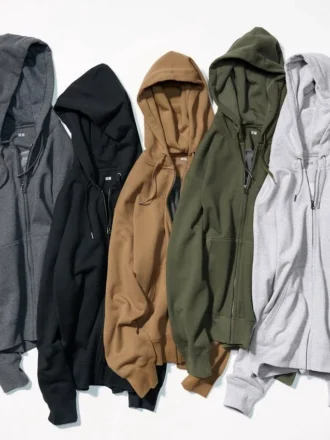 Felpa con cappuccio e zip integrale da uomo