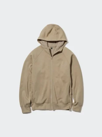 Felpa con cappuccio e zip integrale da uomo HEATTECH con fodera in pile
