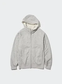 Felpa con cappuccio e zip integrale da uomo HEATTECH con fodera in pile