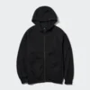 Felpa con cappuccio e zip integrale da uomo HEATTECH con fodera in pile
