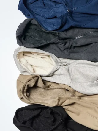 Felpa con cappuccio e zip integrale da uomo HEATTECH con fodera in pile