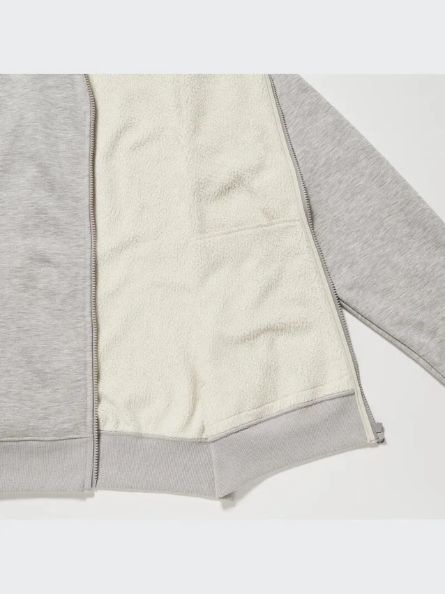 Felpa con cappuccio e zip integrale da uomo HEATTECH con fodera in pile Felpa con cappuccio e zip integrale da uomo HEATTECH con fodera in pile
