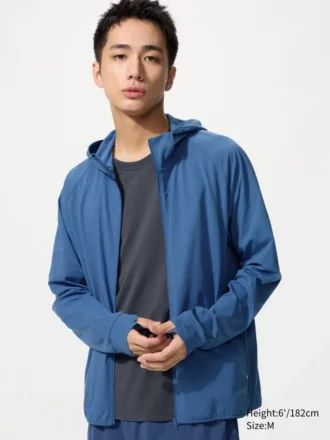 Felpa con cappuccio e zip integrale DRY-EX con protezione UV da uomo