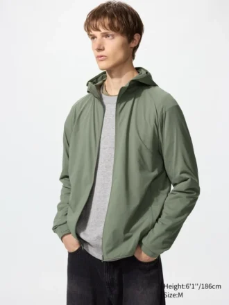 Felpa con cappuccio e zip integrale DRY-EX con protezione UV da uomo Felpa con cappuccio e zip integrale DRY-EX con protezione UV da uomo