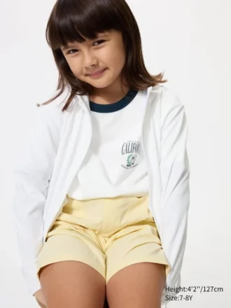 Felpa con cappuccio e zip integrale Kids AIRism con protezione UV