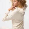 Felpa con cappuccio in maglia a trecce lavabile da donna Felpa con cappuccio in maglia a trecce lavabile da donna
