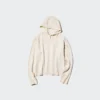 Felpa con cappuccio in maglia a trecce lavabile da donna