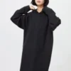 Felpa con cappuccio in maglia di cotone liscio da donna Felpa con cappuccio in maglia di cotone liscio da donna