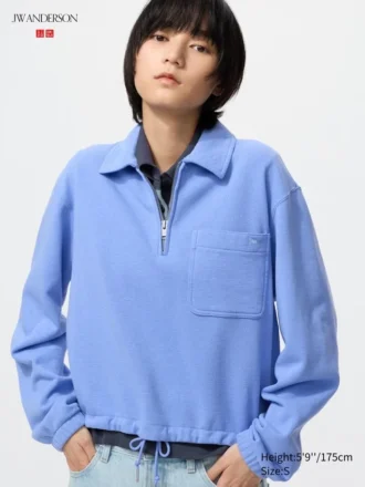 Felpa da donna con mezza zip