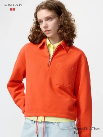 Felpa da donna con mezza zip