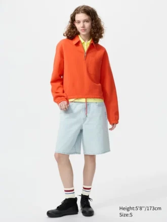 Felpa da donna con mezza zip