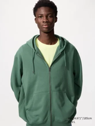 Felpa unisex con cappuccio e zip integrale