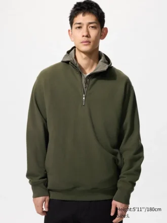 Felpa unisex con mezza zip