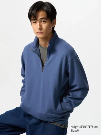 Felpa unisex con mezza zip