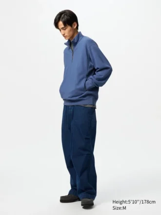 Felpa unisex con mezza zip