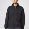 Felpa unisex con mezza zip in tessuto spazzolato Felpa unisex con mezza zip in tessuto spazzolato