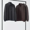 Felpa unisex con mezza zip in tessuto spazzolato