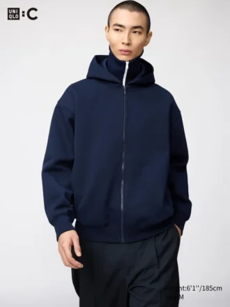 Felpa unisex oversize con cappuccio e zip integrale