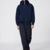 Felpa unisex oversize con cappuccio e zip integrale