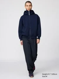 Felpa unisex oversize con cappuccio e zip integrale