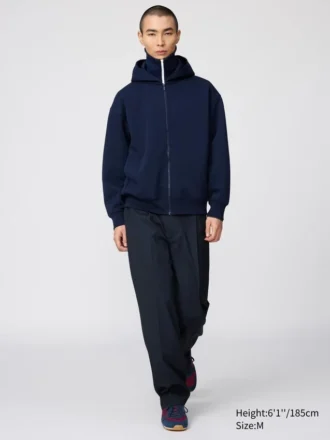 Felpa unisex oversize con cappuccio e zip integrale