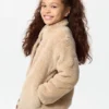 Giacca con zip integrale in pile con filato soffice per bambini Giacca con zip integrale in pile con filato soffice per bambini