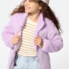 Giacca con zip integrale in pile con filato soffice per bambini