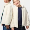 Giacca con zip integrale in pile con filato soffice per bambini