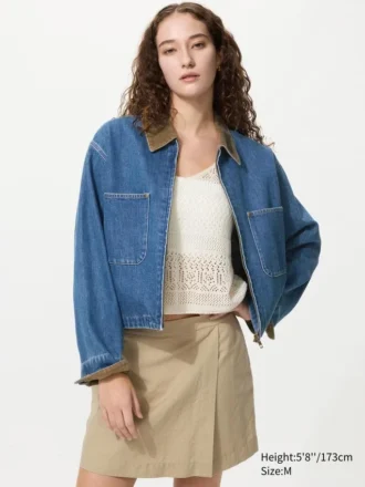 Giacca corta da donna con zip per pantaloncini