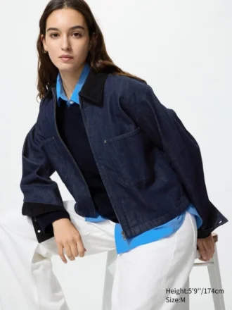 Giacca corta da donna con zip per pantaloncini