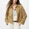 Giacca corta da donna in tessuto morbido spazzolato in pantaloncini Giacca corta da donna in tessuto morbido spazzolato in pantaloncini