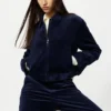 Giacca corta da donna in velluto a coste in pantaloncini